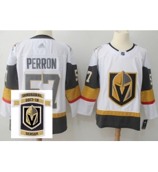 Adidas Golden Knights #57 David Perron White Road Authentic Stitched NHL Inaugural Season Patch Jersey