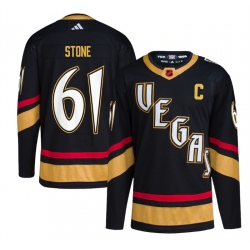 Men Vegas Golden Knights 61 Mark Stone Black 2022 23 Reverse Retro Stitched Jersey