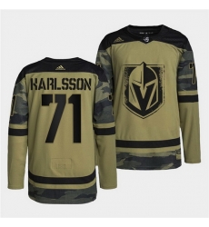 Men Vegas Golden Knights 71 William Karlsson 2022 Camo Military Appreciation Night Stitched jersey