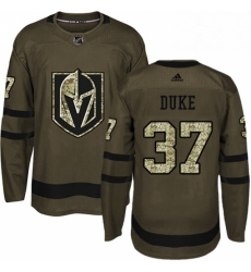 Mens Adidas Vegas Golden Knights 37 Reid Duke Authentic Green Salute to Service NHL Jersey 