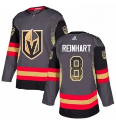 Mens Adidas Vegas Golden Knights 8 Griffin Reinhart Authentic Black Drift Fashion NHL Jersey 