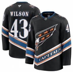 Men Washington Capitals 43 Tom Wilson Black 2024 25 Alternate Stitched Hockey Jersey