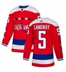 Mens Adidas Washington Capitals 5 Rod Langway Authentic Red Alternate NHL Jersey 