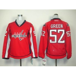 Women Washington Capitals 52 GREEN red jerseys