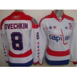 Women Washington Capitals 8 OVECHKIN White NHL Jersey