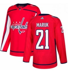 Youth Adidas Washington Capitals 21 Dennis Maruk Authentic Red Home NHL Jersey 