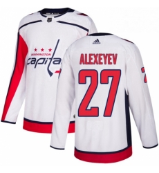 Youth Adidas Washington Capitals 27 Alexander Alexeyev Authentic White Away NHL Jerse