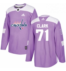 Youth Adidas Washington Capitals 71 Kody Clark Authentic Purple Fights Cancer Practice NHL Jerse