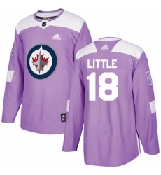 Youth Adidas Winnipeg Jets 18 Bryan Little Authentic Purple Fights Cancer Practice NHL Jersey 