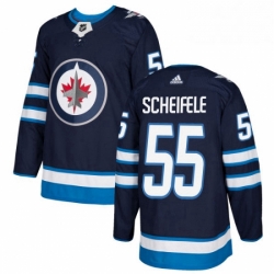 Youth Adidas Winnipeg Jets 55 Mark Scheifele Premier Navy Blue Home NHL Jersey 