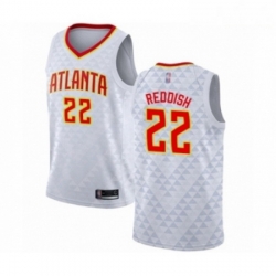 Mens Atlanta Hawks 22 Cam Reddish Authentic White Basketball Jersey Association Edition 