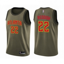 Mens Atlanta Hawks 22 Cam Reddish Swingman Green Salute to Service Basketball Jersey 