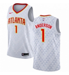 Mens Nike Atlanta Hawks 1 Justin Anderson Swingman White NBA Jersey Association Edition 