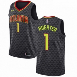 Mens Nike Atlanta Hawks 1 Kevin Huerter Swingman Black NBA Jersey Icon Edition 