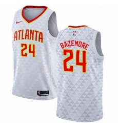 Mens Nike Atlanta Hawks 24 Kent Bazemore Authentic White NBA Jersey Association Edition 