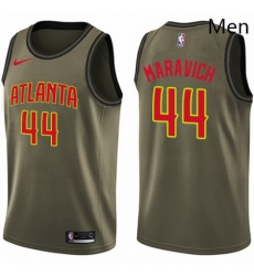 Mens Nike Atlanta Hawks 44 Pete Maravich Swingman Green Salute to Service NBA Jersey