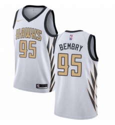 Mens Nike Atlanta Hawks 95 DeAndre Bembry Swingman White NBA Jersey City Edition