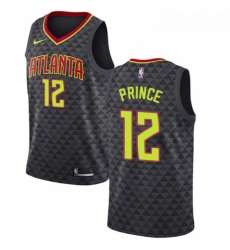 Womens Nike Atlanta Hawks 12 Taurean Prince Swingman Black Road NBA Jersey Icon Edition 