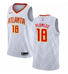 Womens Nike Atlanta Hawks 18 Miles Plumlee Authentic White NBA Jersey Association Edition 