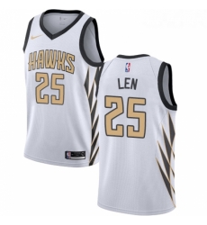 Womens Nike Atlanta Hawks 25 Alex Len Swingman White NBA Jersey City Edition 