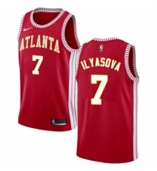 Womens Nike Atlanta Hawks 7 Ersan Ilyasova Authentic Red NBA Jersey Statement Edition 