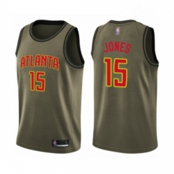 Youth Atlanta Hawks 15 Damian Jones Swingman Green Salute to Service Basketball Jersey 