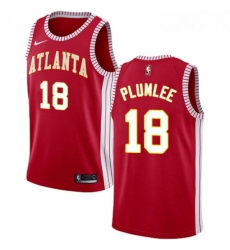 Youth Nike Atlanta Hawks 18 Miles Plumlee Swingman Red NBA Jersey Statement Edition 