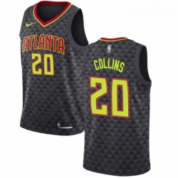 Youth Nike Atlanta Hawks 20 John Collins Authentic Black Road NBA Jersey Icon Edition 