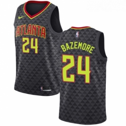 Youth Nike Atlanta Hawks 24 Kent Bazemore Authentic Black Road NBA Jersey Icon Edition 