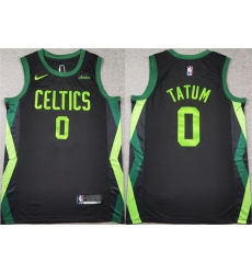 Men Boston Celtics 0 Jayson Tatum Black 2024 25 City Edition Stitched Basketball Jersey