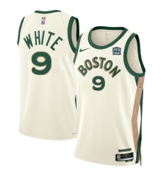 Men Boston Celtics 9 Derrick White White 2023 24 City Edition Stitched Basketball Jersey