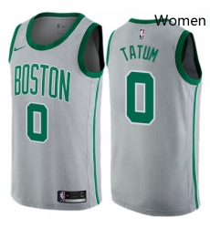 Womens Nike Boston Celtics 0 Jayson Tatum Swingman Gray NBA Jersey City Edition 