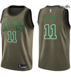 Youth Nike Boston Celtics 11 Kyrie Irving Swingman Green Salute to Service NBA Jersey 