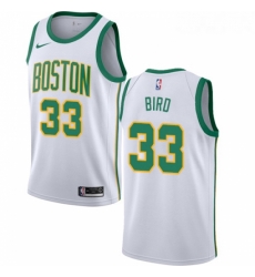 Youth Nike Boston Celtics 33 Larry Bird Swingman White NBA Jersey City Edition