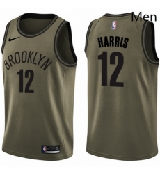 Mens Nike Brooklyn Nets 12 Joe Harris Swingman Green Salute to Service NBA Jersey 