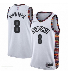 Nets 8 Spencer Dinwiddie White Basketball Swingman City Edition 2019 20 Jersey