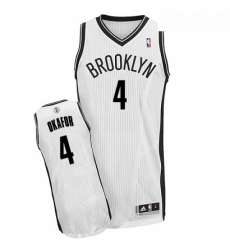 Womens Adidas Brooklyn Nets 4 Jahlil Okafor Authentic White Home NBA Jersey 