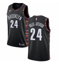 Womens Nike Brooklyn Nets 24 Rondae Hollis Jefferson Swingman Black NBA Jersey 2018 19 City Edition