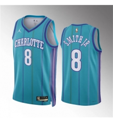 Men Charlotte Hornets 8 Nick Smith Jr  Teal 2023 24 Classic Edition Stitched Basketball Jersey