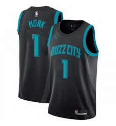 Men Nike Charlotte Hornets 1 Malik Monk Black NBA Jordan Swingman City Edition 2018 19 Jersey