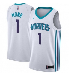 Men Nike Charlotte Hornets 1 Malik Monk White NBA Jordan Swingman Association Edition Jersey