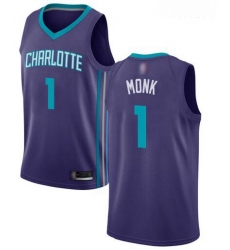 Men Purple Malik Monk Men Jersey 1 Authentic Charlotte Hornets Basketball Statement Edition