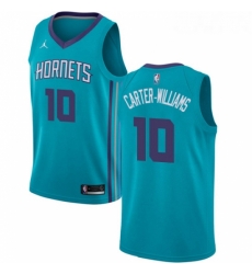 Womens Nike Jordan Charlotte Hornets 10 Michael Carter Williams Authentic Teal NBA Jersey Icon Edition 