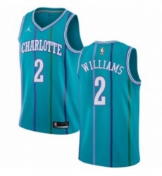 Womens Nike Jordan Charlotte Hornets 2 Marvin Williams Swingman Aqua Hardwood Classics NBA Jersey