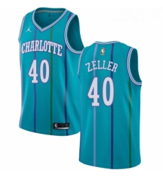 Womens Nike Jordan Charlotte Hornets 40 Cody Zeller Authentic Aqua Hardwood Classics NBA Jersey