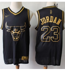 Bulls #23 Michael Jordan Black Gold Basketball Swingman Limited Edition Jersey