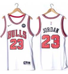 Men Chicago Bulls 23 Michael Jordan White Stitched Basketball Jersey