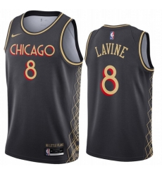 Men Chicago Bulls 8 Zach Lavine Black 2020 21 City Edition Nike Swingman Jersey