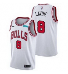 Men's Chicago Bulls #8 Zach LaVine White Edition Swingman Stitched Basketball Jersey