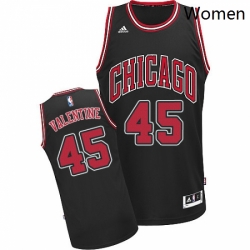 Womens Adidas Chicago Bulls 45 Denzel Valentine Swingman Black Alternate NBA Jersey